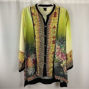 Citron Santa Monica Silk and Rayon Tunic Blouse